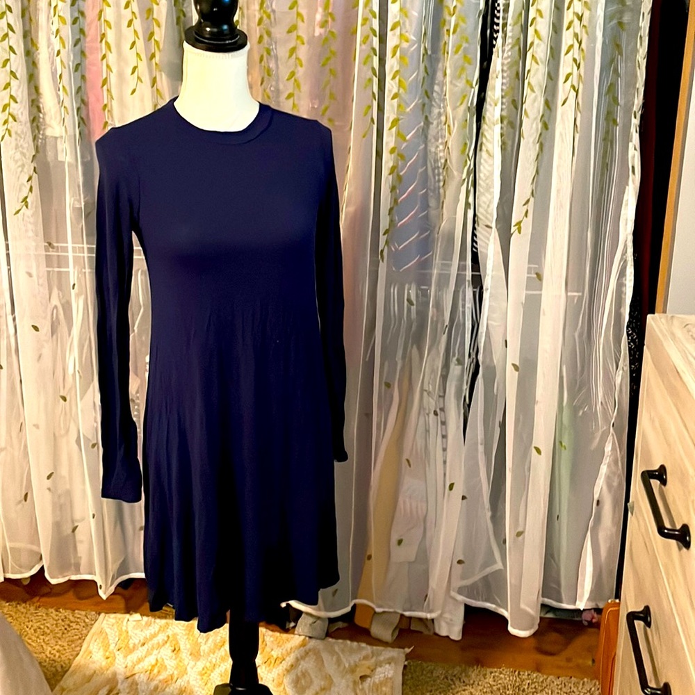 Stretchy Mid Dress, Dark blue, S
